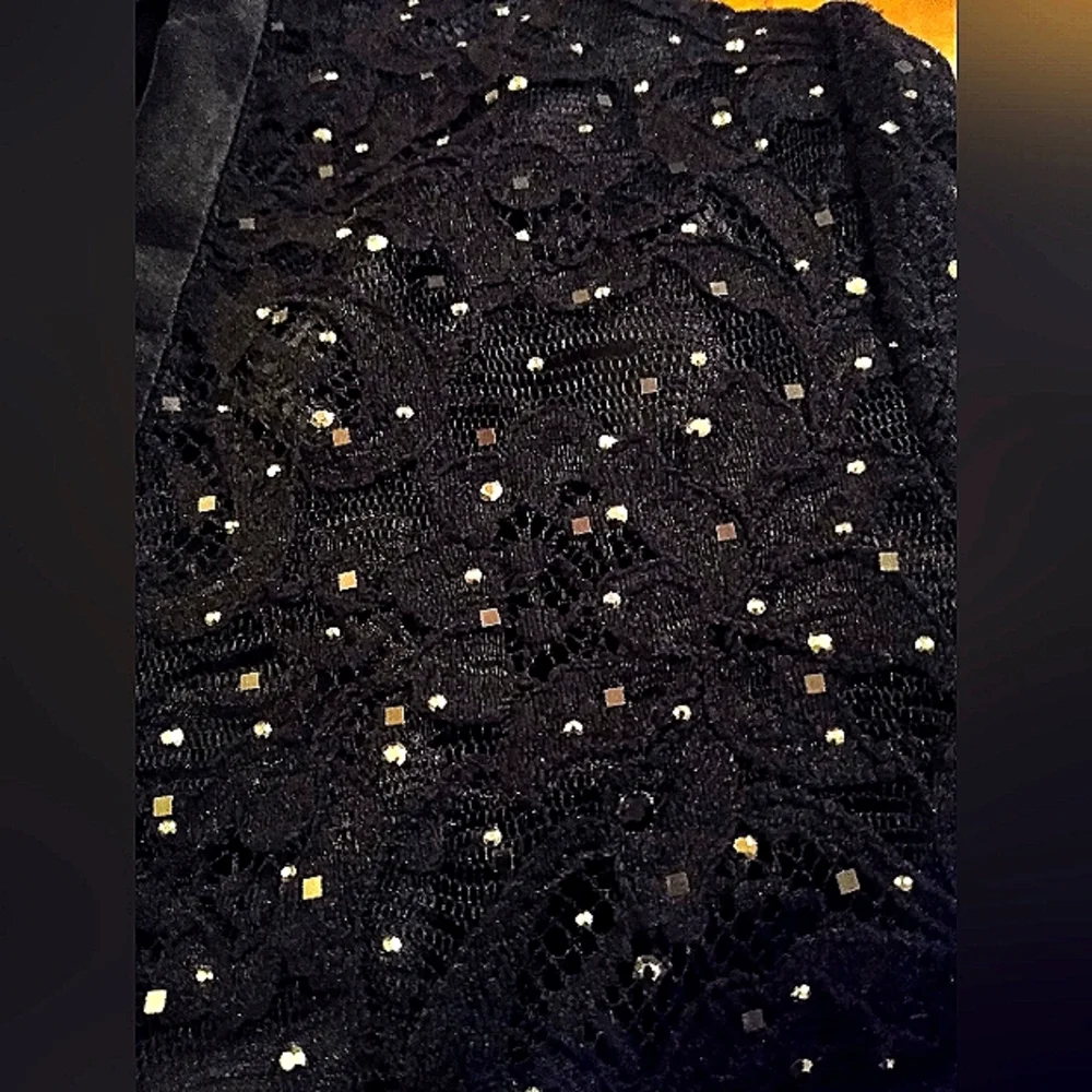 WOW! St John Evening 6 4 Black Hundreds Swarovski Crystals & Buttons Skirt Suit - Picture 6 of 13